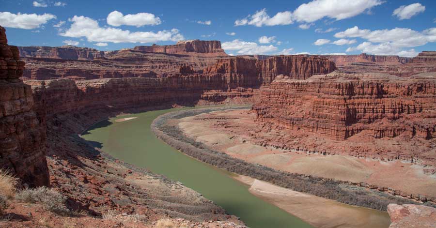 Overlooking view of the Colorado River, where part of the Moab Jazz Festival takes place