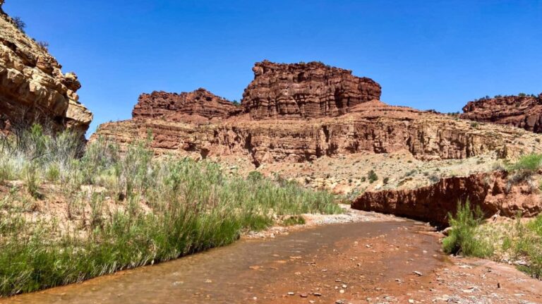 Panoramic view of the scenic rock formations on a sunny day