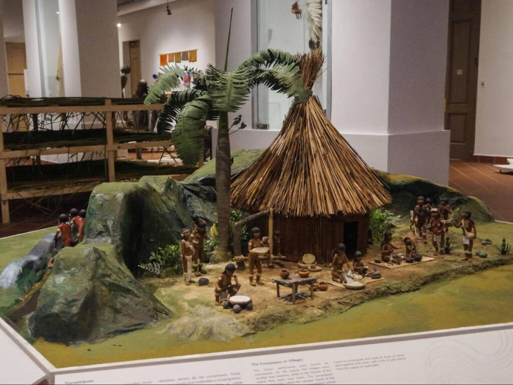A model of Taíno village displayed on a museum