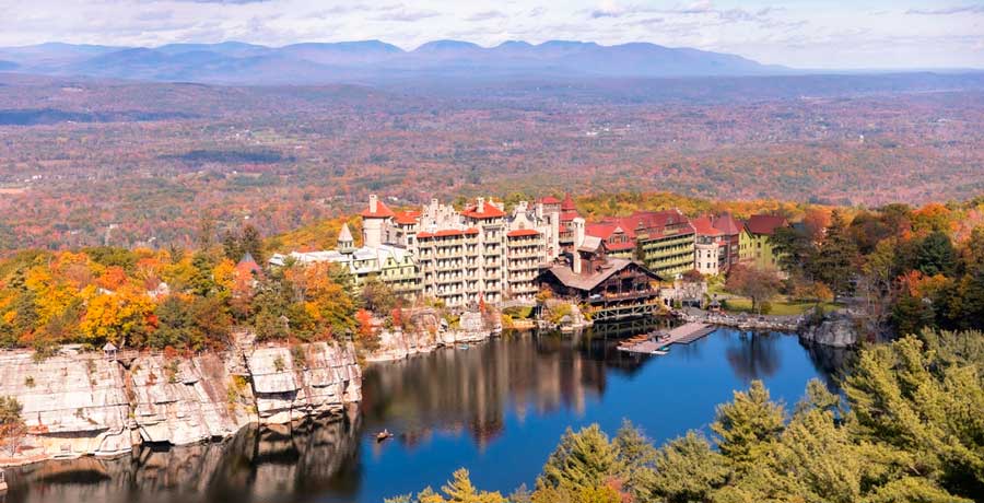 Overlooking view of the Mohonk Mountain House