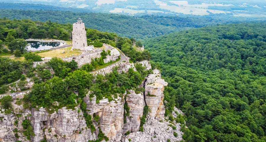 Aerial view of the Mohonk Preserve