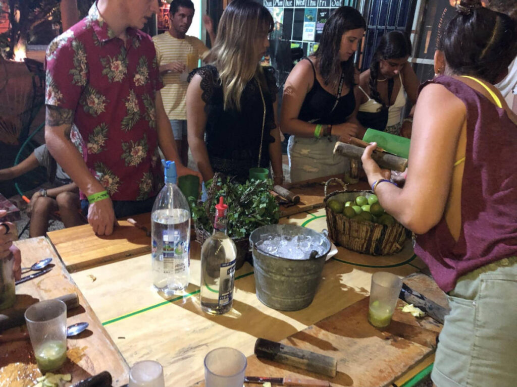 People on a mojito-making class