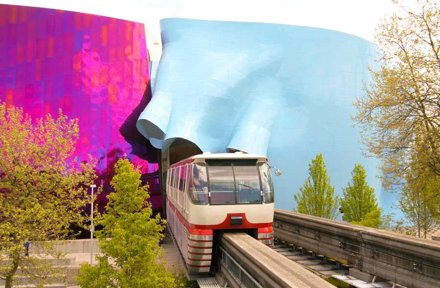 View of a monorail in Seattle