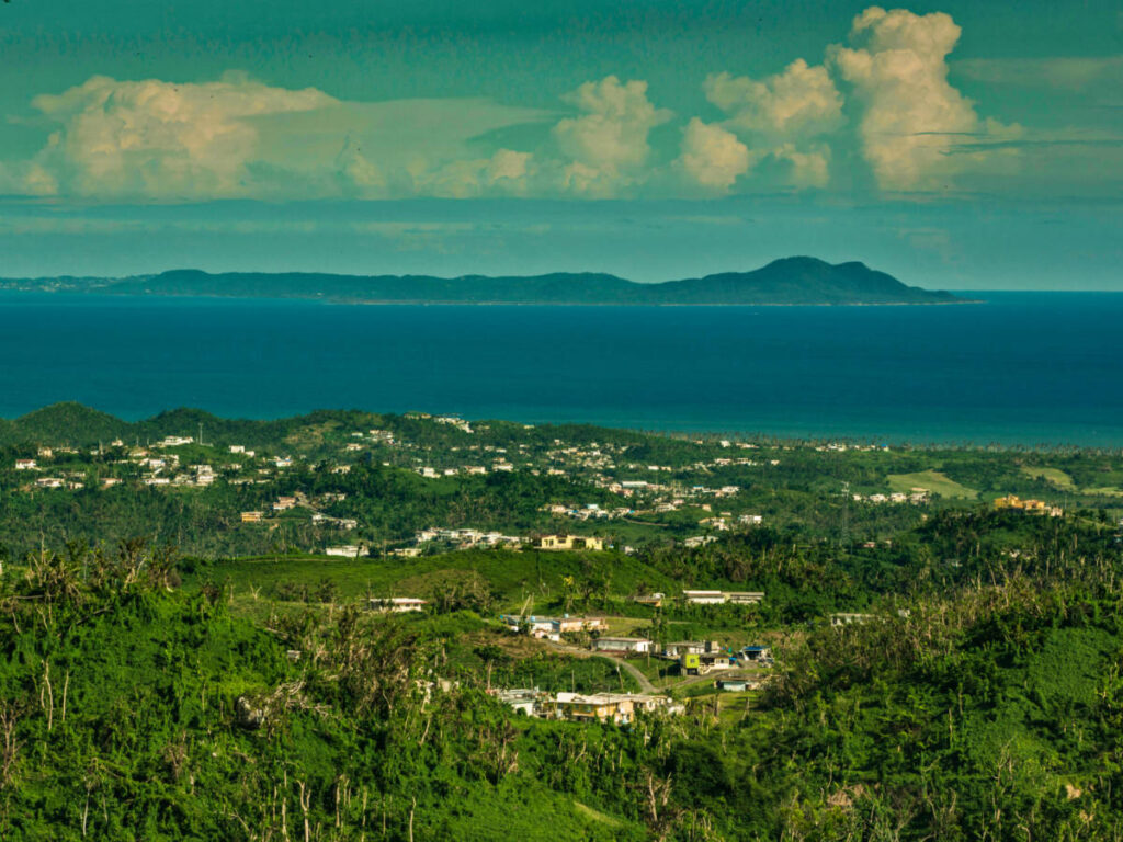 Aerial view of the lush landscape of Monte Pirata