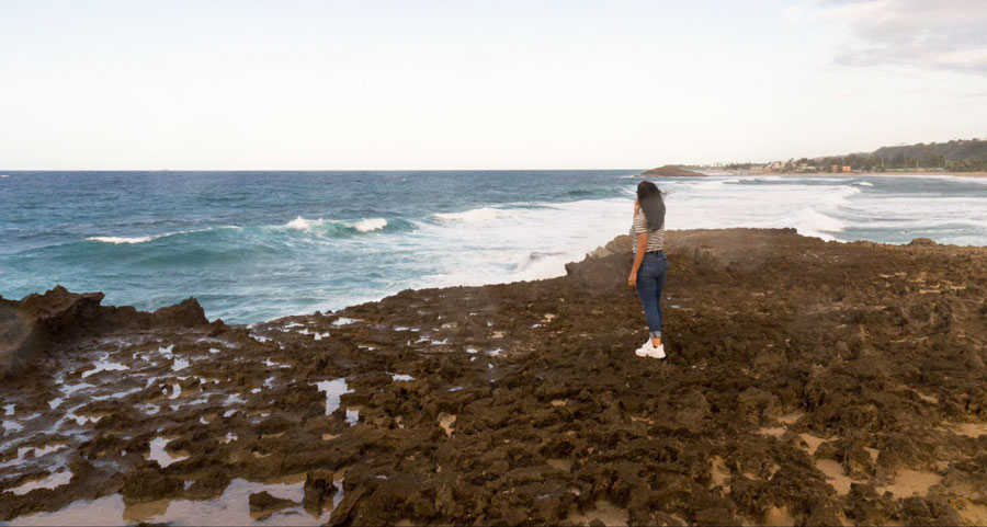 View of the author enjoying the view in Montones Beach