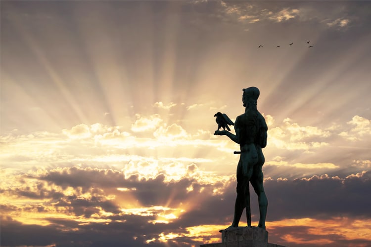 Monument of Belgrade Winner in Sunset
