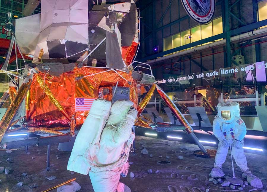 Replica of the first landing of man in the moon in Moonscape