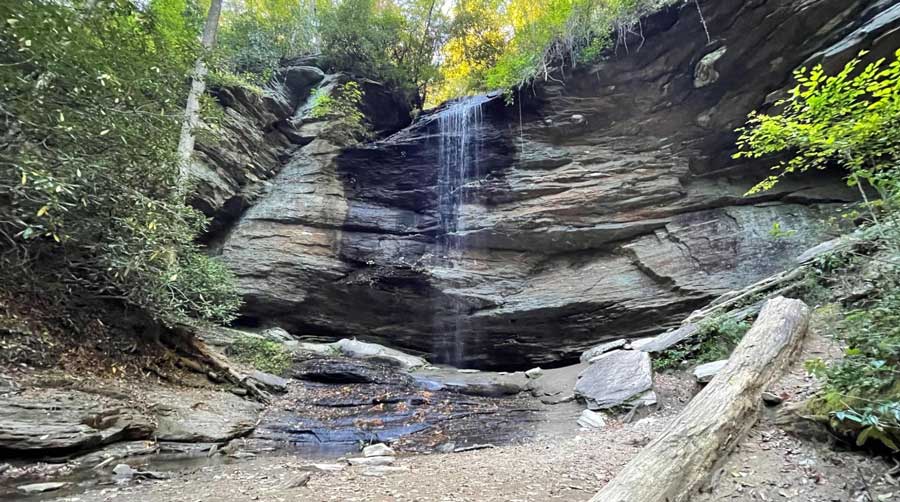 The Moore Cove Falls during autumn