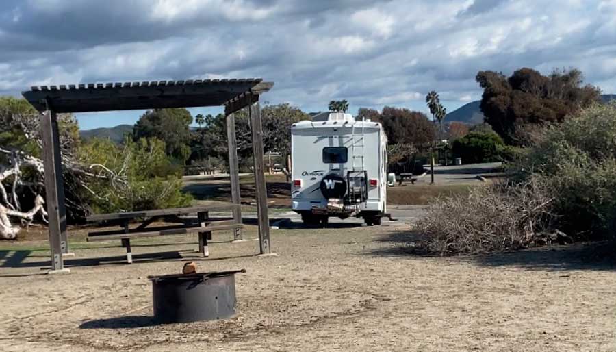 A motorhome camping in Anza Borrego Desert State Park