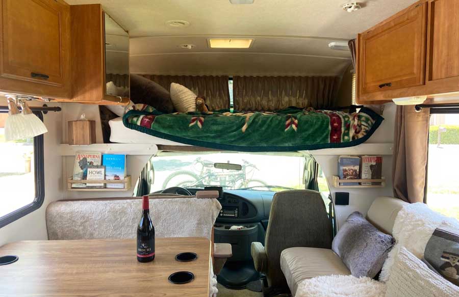 The interior of the author's road trip vehicle