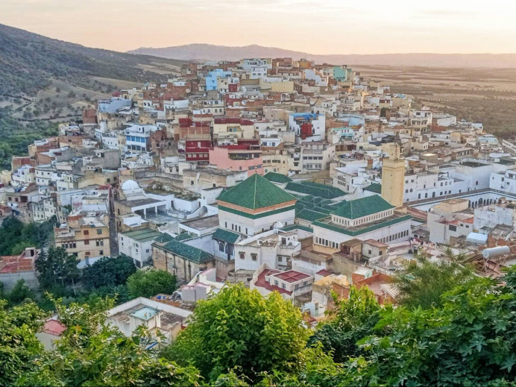 Overlooking view during sunset in Moulay Idriss