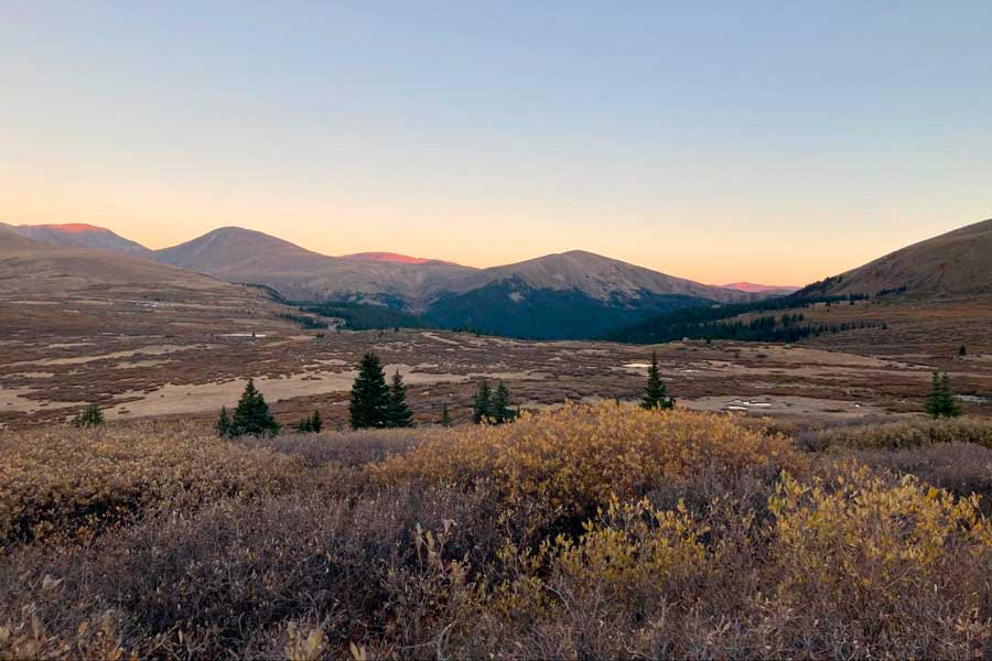 View from the Mount Bierstadt during sunset