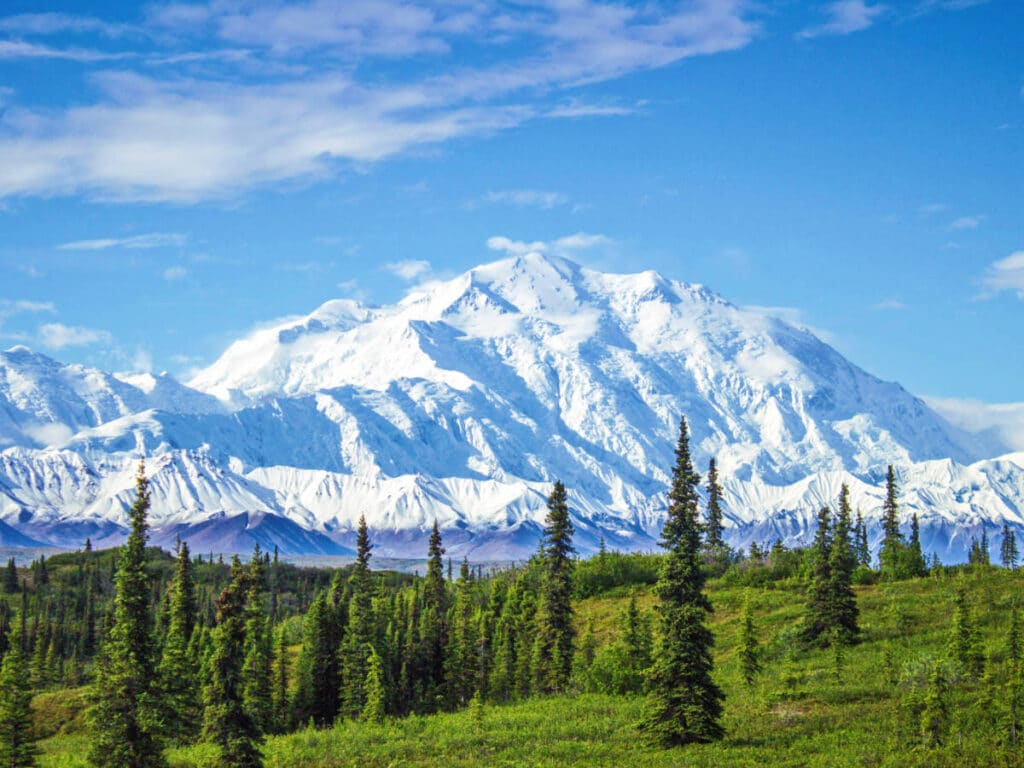 Blue sky over the Denali Mountain