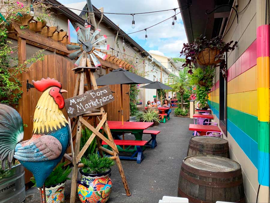 View of the Mount Dora Marketplace in Florida