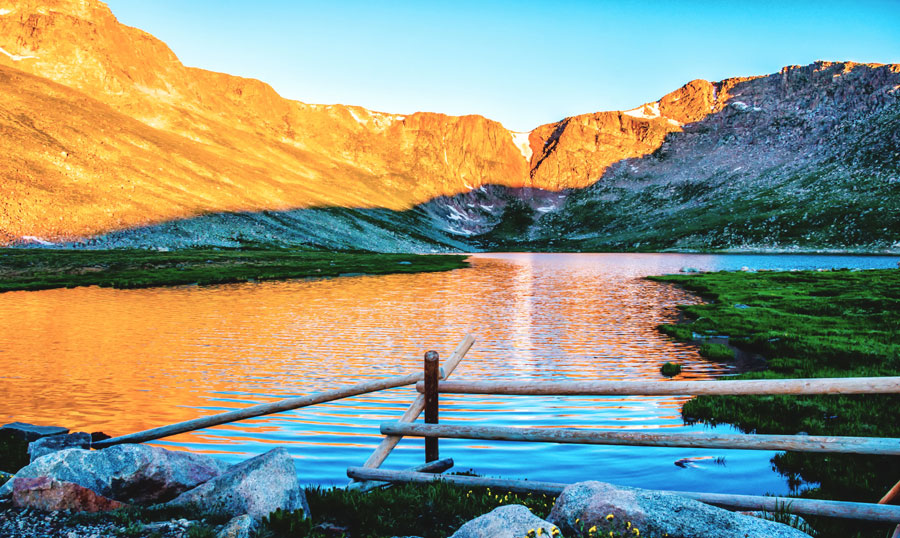 View of the summit lake along the mt. evans scenic byway