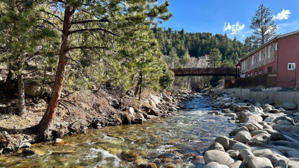 View of the creekside pool at the Mount Princeton Hot Springs