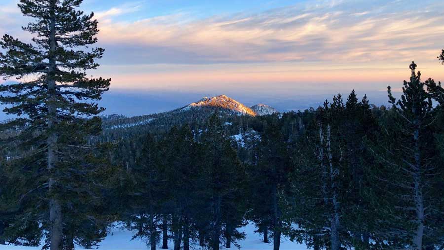 The Mount San Jacinto from afar during sunset