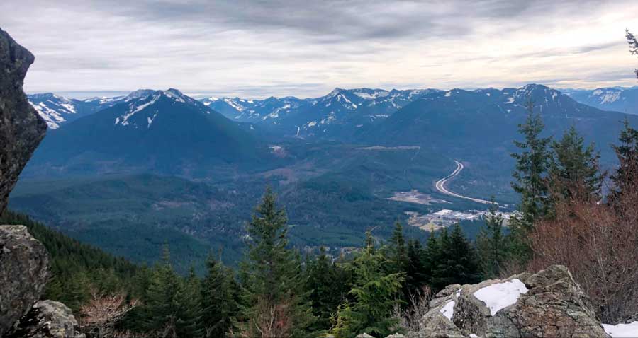 View from the Mount Si during a hike in North Bend