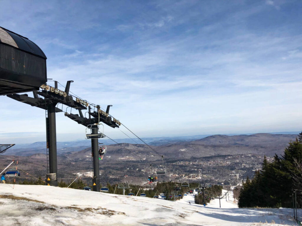 Scenic overlooking view from the top of Mount Snow Ski Resort