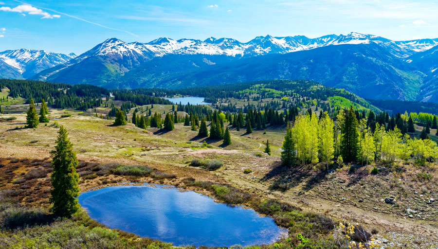 View of the molas lake along the san juan skyway