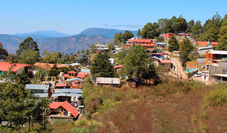 The author's view from the mountain town of Oaxaca