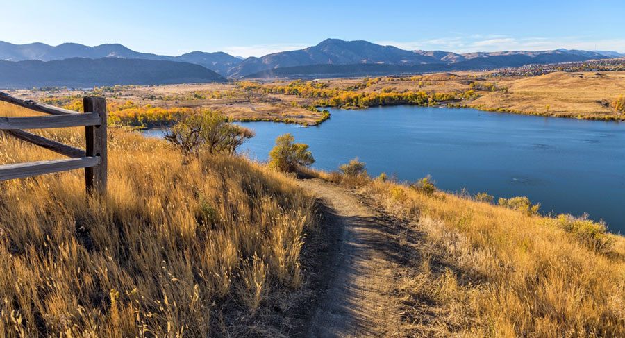 View from a mountain trail during autumn season in Lakewood
