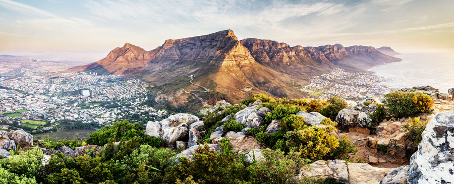 Panoramic view of the Table Mountain in South Africa
