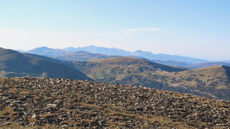 Panoramic view of the mountain ranges in Rocky Mountain