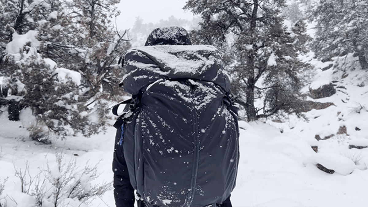Skycie with her Mountainsmith Apex  during winter