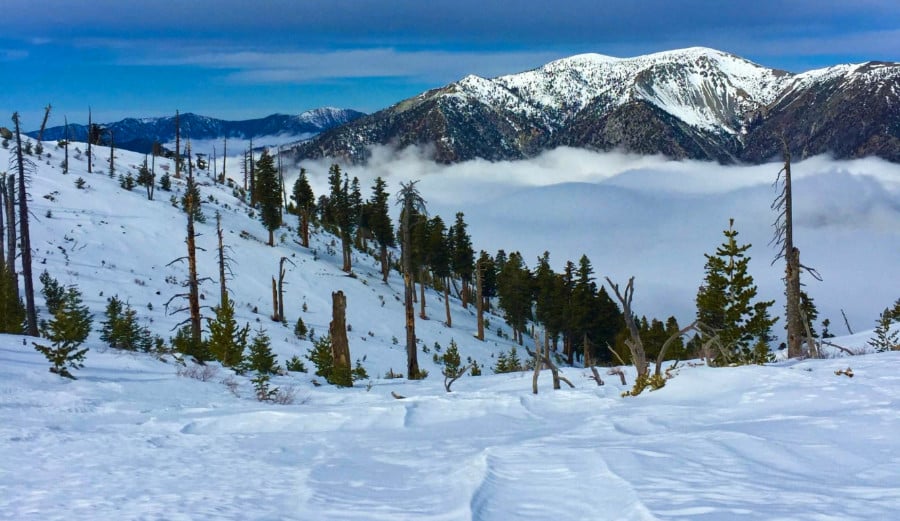 View from Mt. Baldy Ski Resort with the magnificent snow covered mountain ranges in the background.