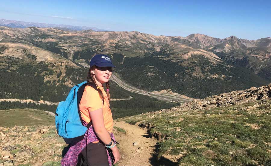 The author's daughter during their hike in Mt. Sniktau