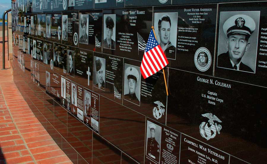 Military veteran plaques at the Mt. Soledad National Veterans Memorial