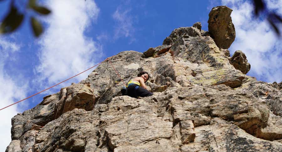 The author climbing the Munchkinland in Mt. Lemmon