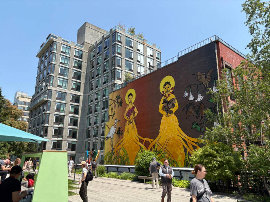 View of an art mural at High Line