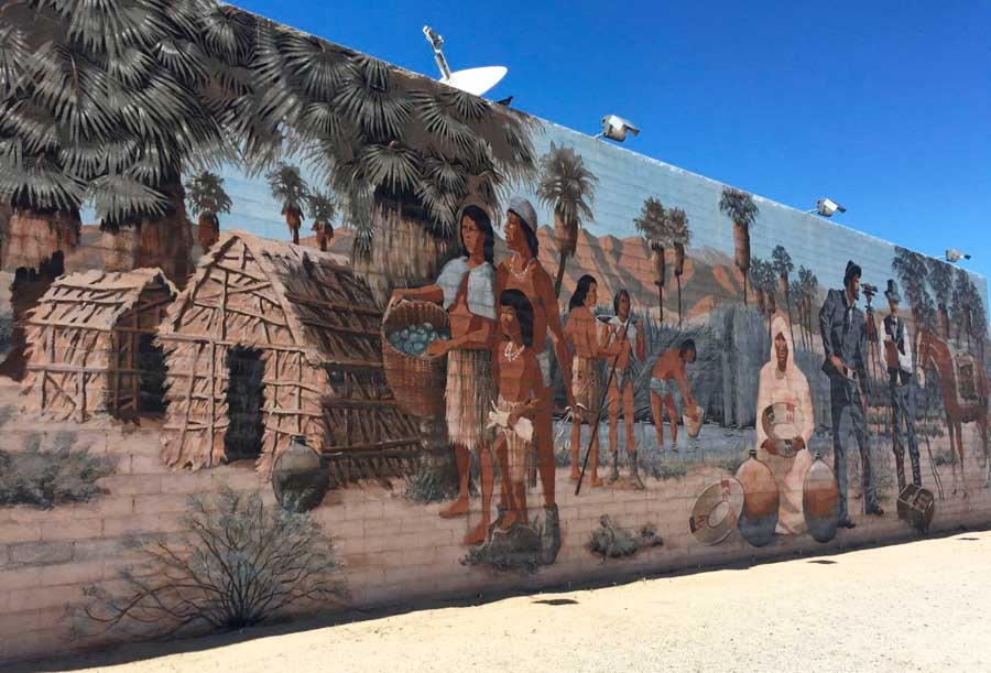 A mural of Native American in Twentynine Palms