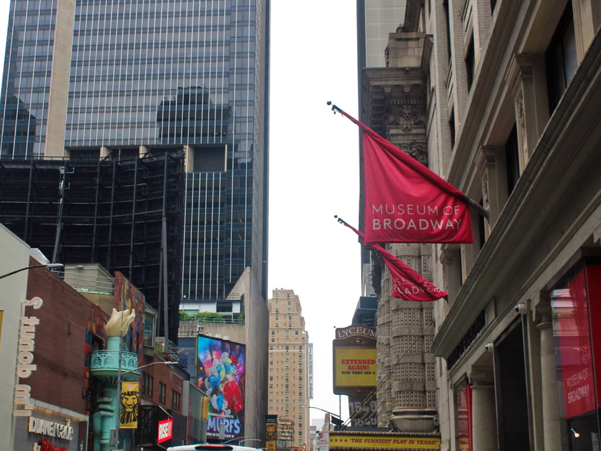 View of the signages outside the Museum of Broadway