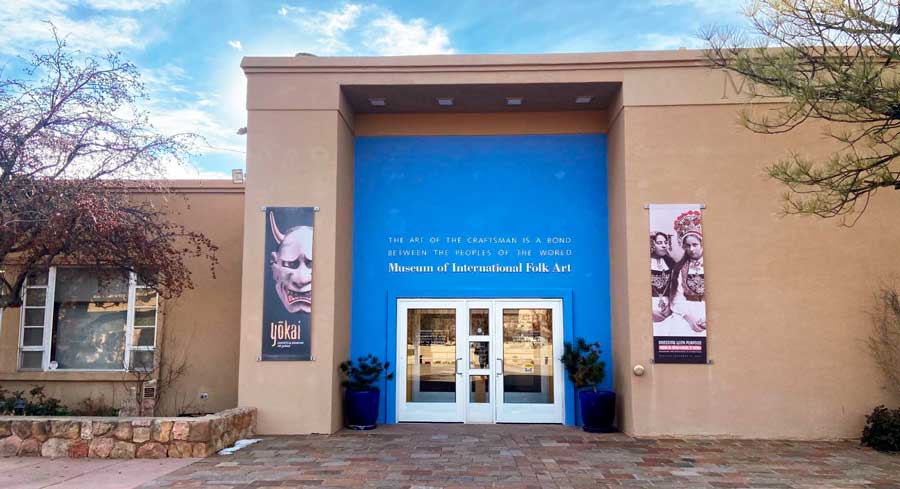 View of entrance going to Museum of International Folk Art