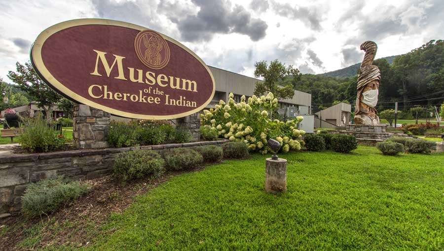 The signage of Museum of the Cherokee Indian from the outside