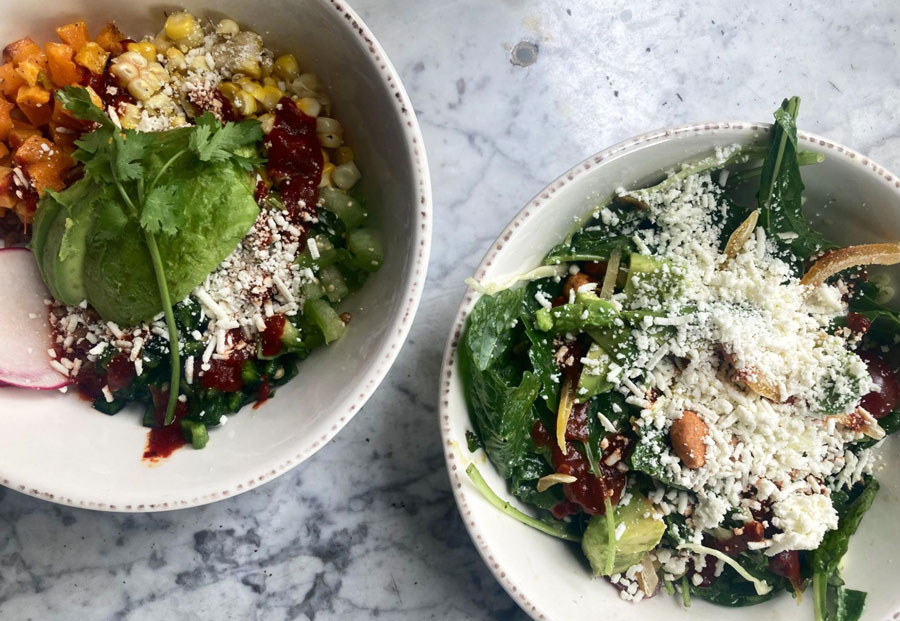 Aztec Bowl and Market Salad on a plate in My Neighbor Felix