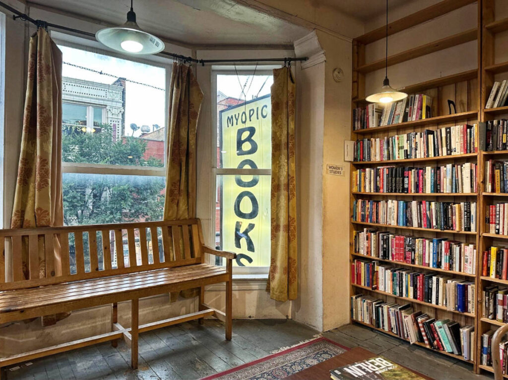 View from the inside of the Myopic Books