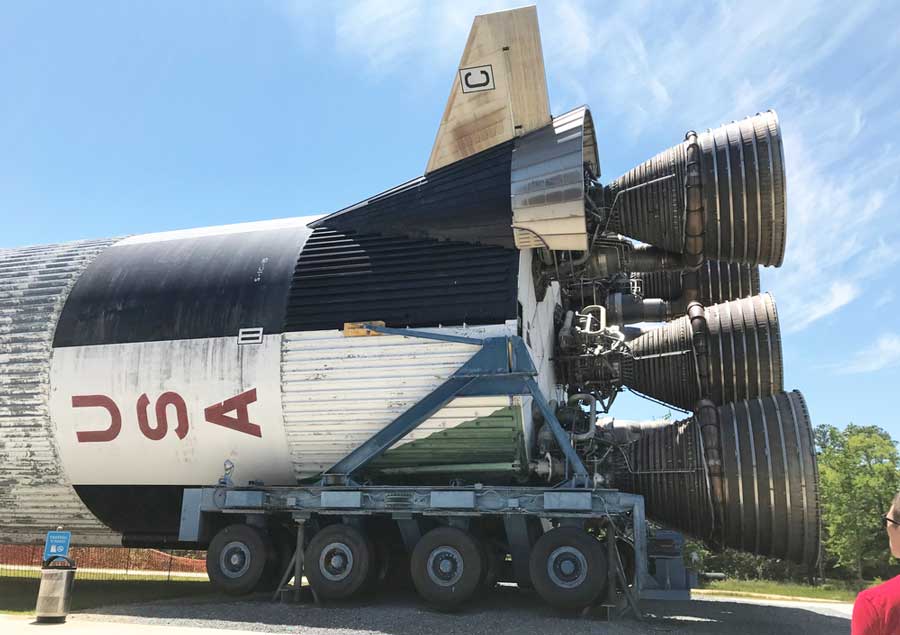 The Saturn 5 Rocket displayed at the NASA’s Stennis Space Center