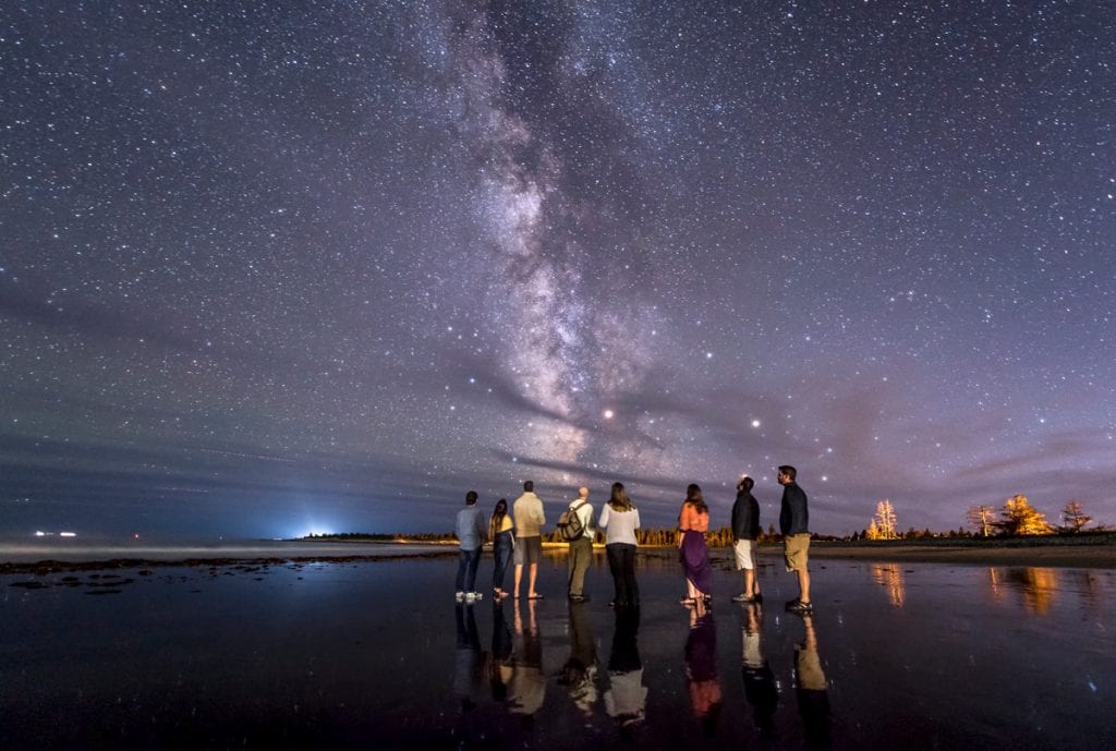 People admiring the Milky Way Galaxy