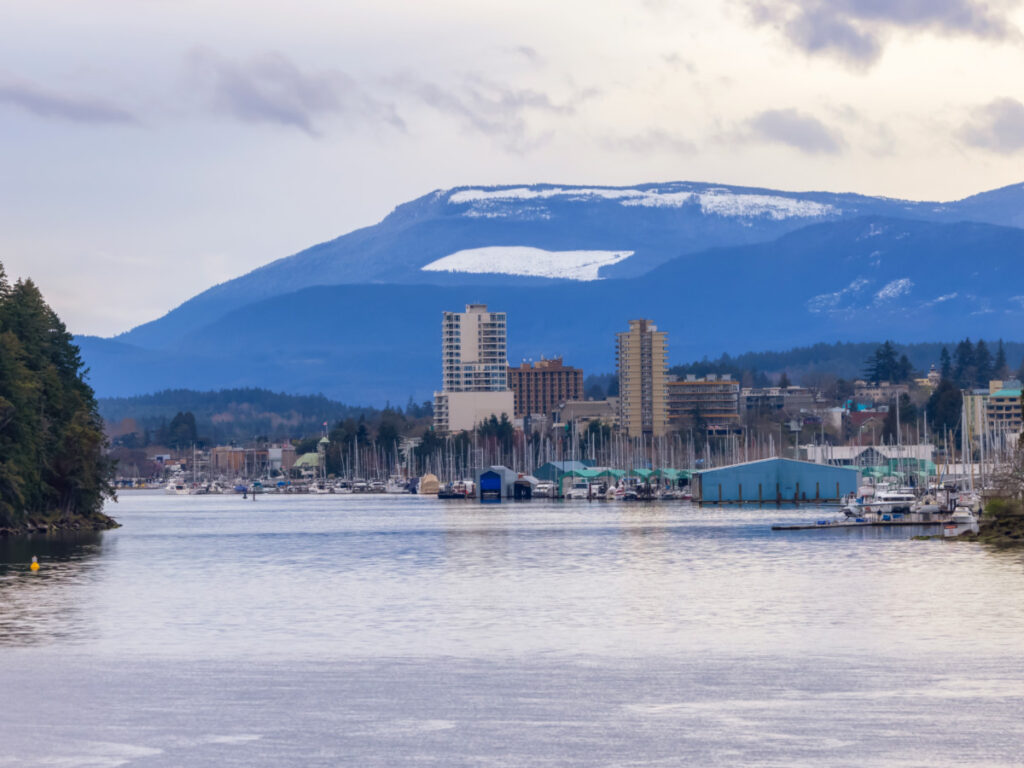 Marina and Homes on the Pacific Ocean Coast. Nanaimo, Vancouver Island