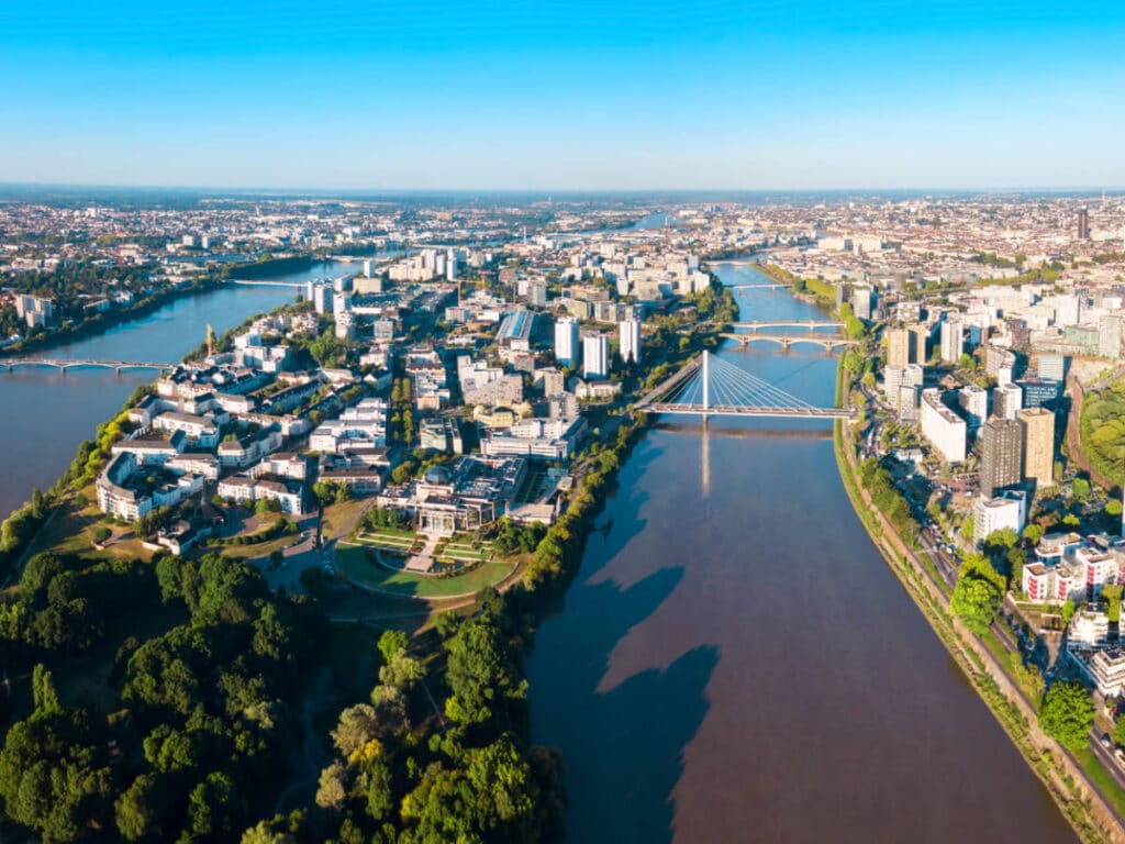 Aerial view of Nantes