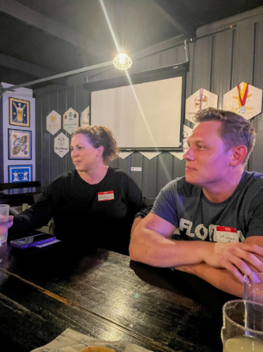 People smiling for a photo during the Travel Lemming's Nashville Community Meetups