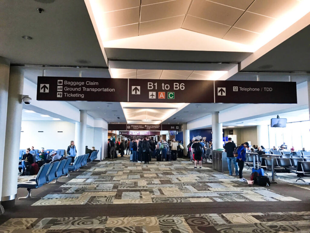 View of the people at the gate terminal area of Nashville International Airport