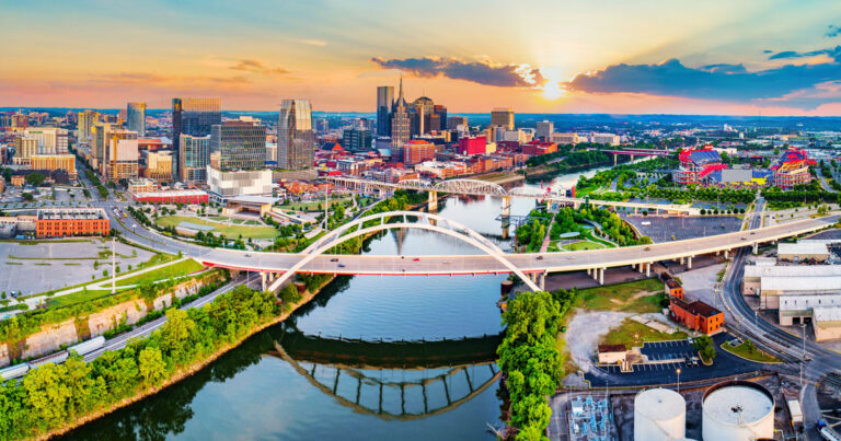 Aerial view of Nashville in Tennessee