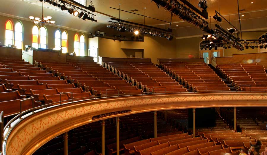 View from the inside of Ryman Auditorium in Nashville
