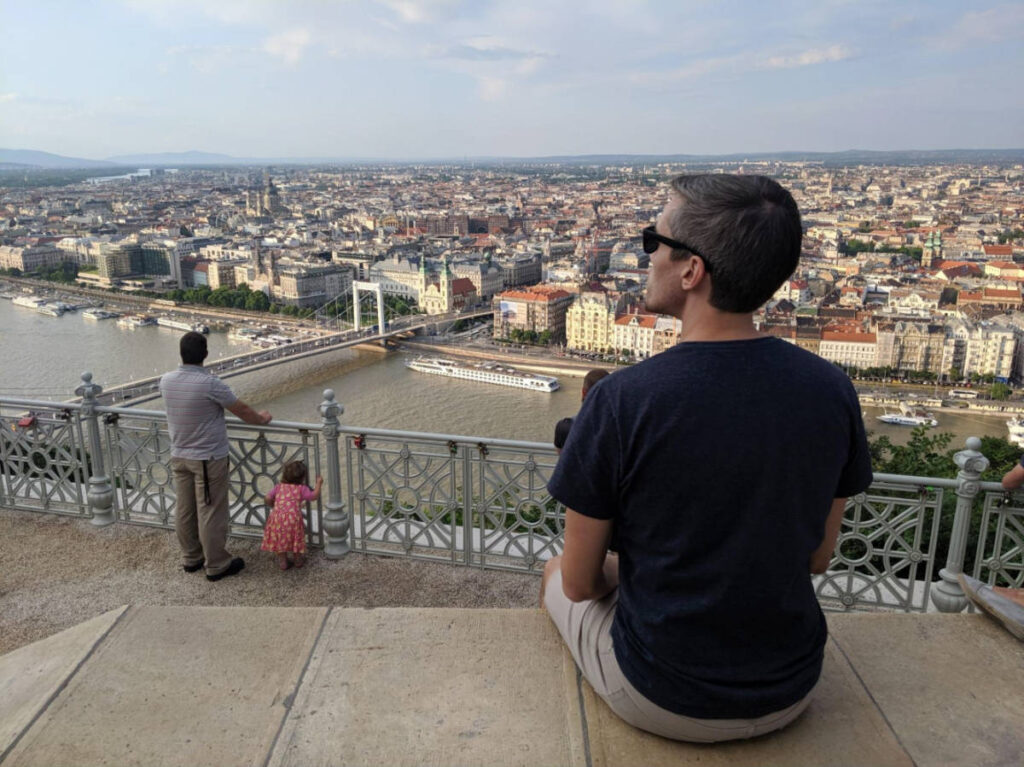 Travel Lemming founder, Nate Hake, enjoying the overlooking views from Gellért Hill