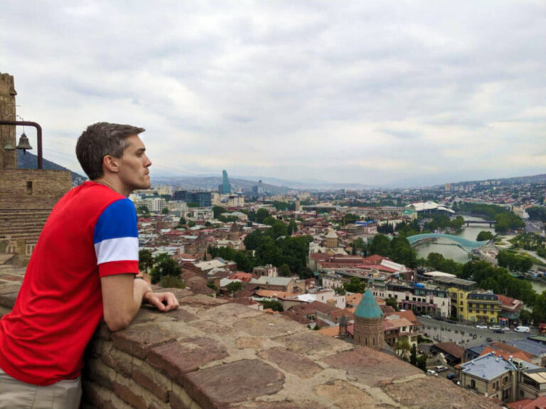 Travel Lemming founder Nate Hake, enjoying the overlooking view of Tbilisi’s Old Town